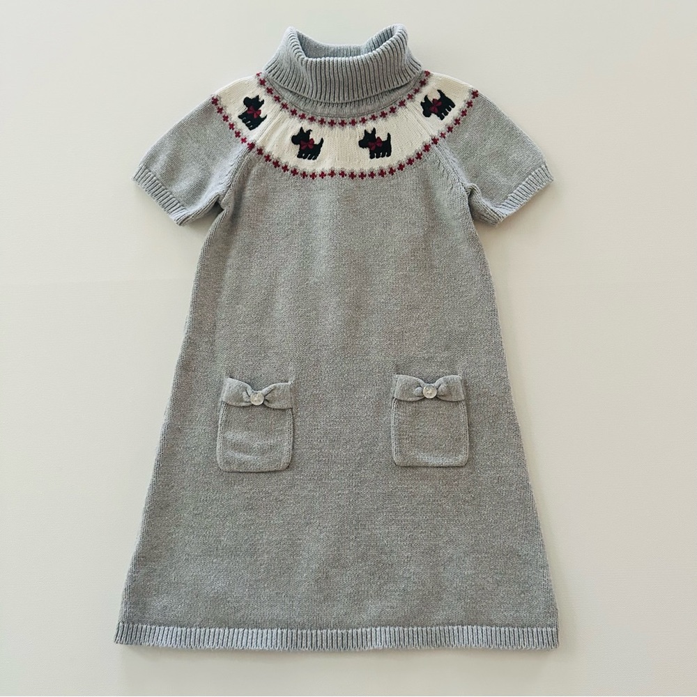 Gymboree 5T Toddler Girl Sweater Dress Dog Holiday Christmas